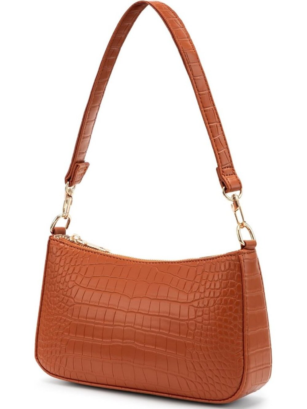 Womens Brown Flower Retro Vegan Leather Hobo Shoulder Multi Pocket Crossbody Bag